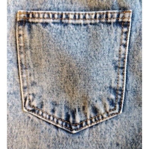 Shein Jeans 2 Raw Waist High Rise Split Cuff Stonewash Straight - Picture 14 of 15